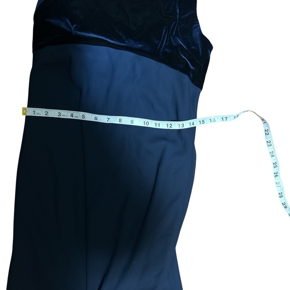 Vintage 80s Zum Zum Niki Livas Navy Velvet Halter Gown formal evening prom Small - Picture 9 of 10
